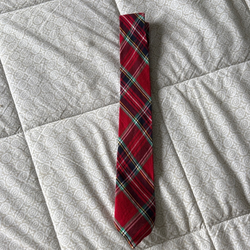 Classic Red Plaid Kids Tie